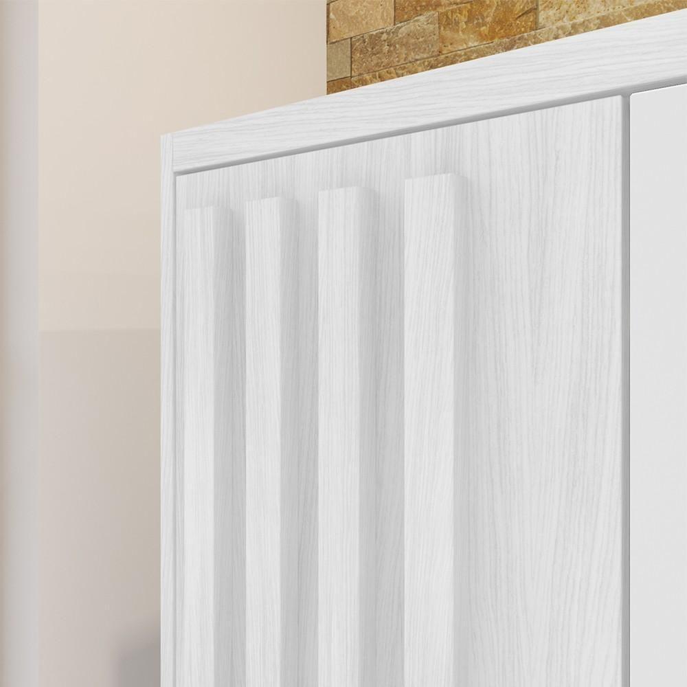 Guarda Roupa Solteiro 2 Portas Com Chave Versus Carvalho Branco/branco - Incorplac - 6