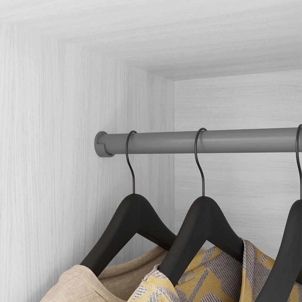 Guarda Roupa Solteiro 2 Portas Com Chave Versus Carvalho Branco/branco - Incorplac - 7