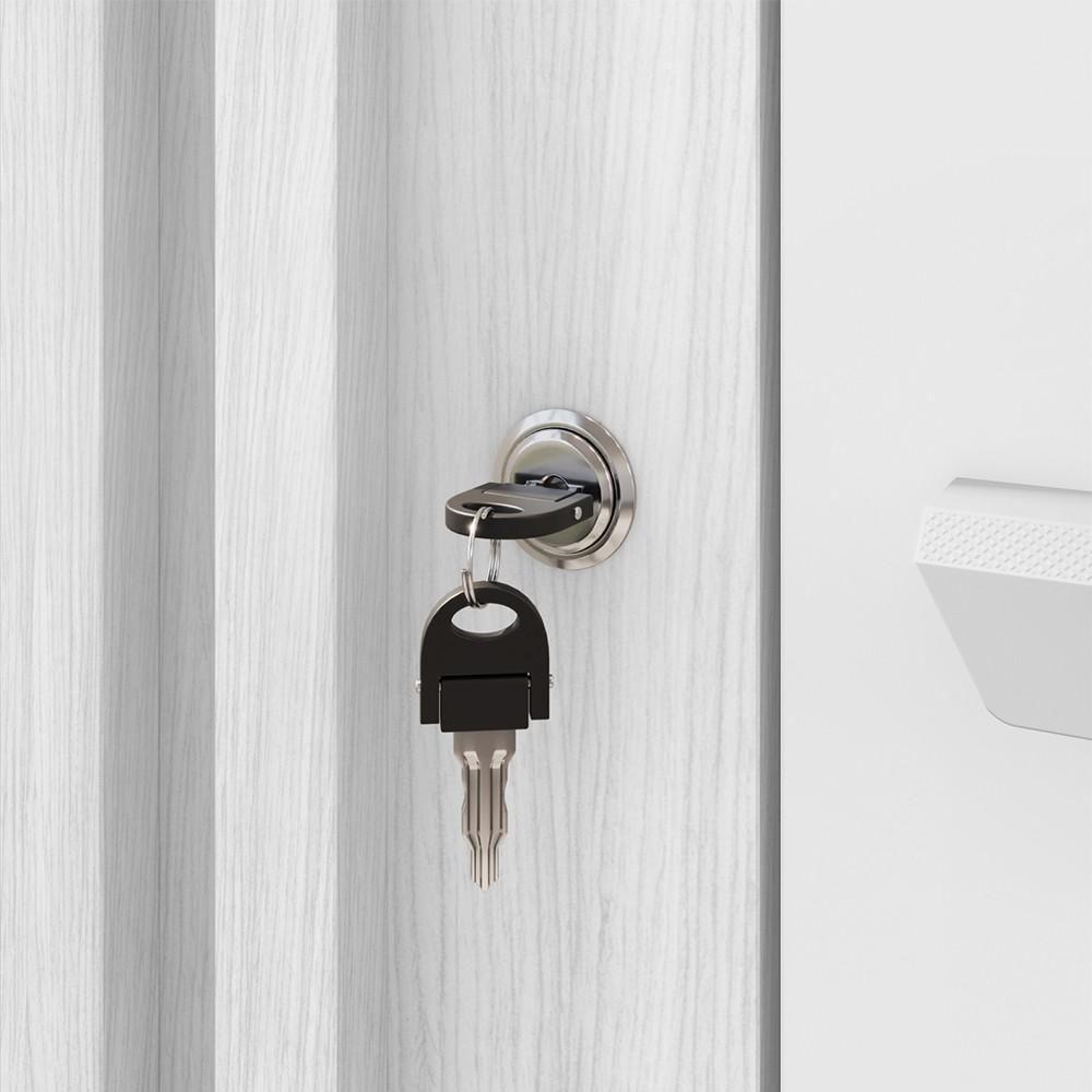 Guarda Roupa Solteiro 2 Portas Com Chave Versus Carvalho Branco/branco - Incorplac - 9