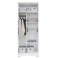 Guarda Roupa Solteiro 2 Portas Com Chave Versus Carvalho Branco/branco - Incorplac - 5