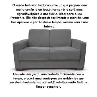 Sofá Estofado 2 Lugares Sala Estar Recepção Gabriela Suede Cinza - 5