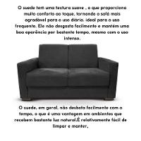 Sofá Estofado 2 Lugares Sala Estar Recepção Gabriela Suede Preto - 5