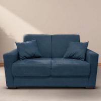 Sofá Estofado 2 Lugares Sala Estar Recepção Mariana Suede Azul Marinho - 1