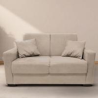 Sofá Estofado 2 Lugares Sala Estar Recepção Mariana Suede Bege - 1