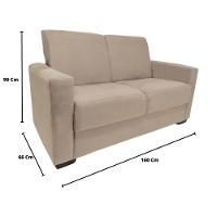 Sofá Estofado 2 Lugares Sala Estar Recepção Mariana Suede Bege - 3