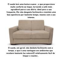 Sofá Estofado 2 Lugares Sala Estar Recepção Mariana Suede Bege - 5