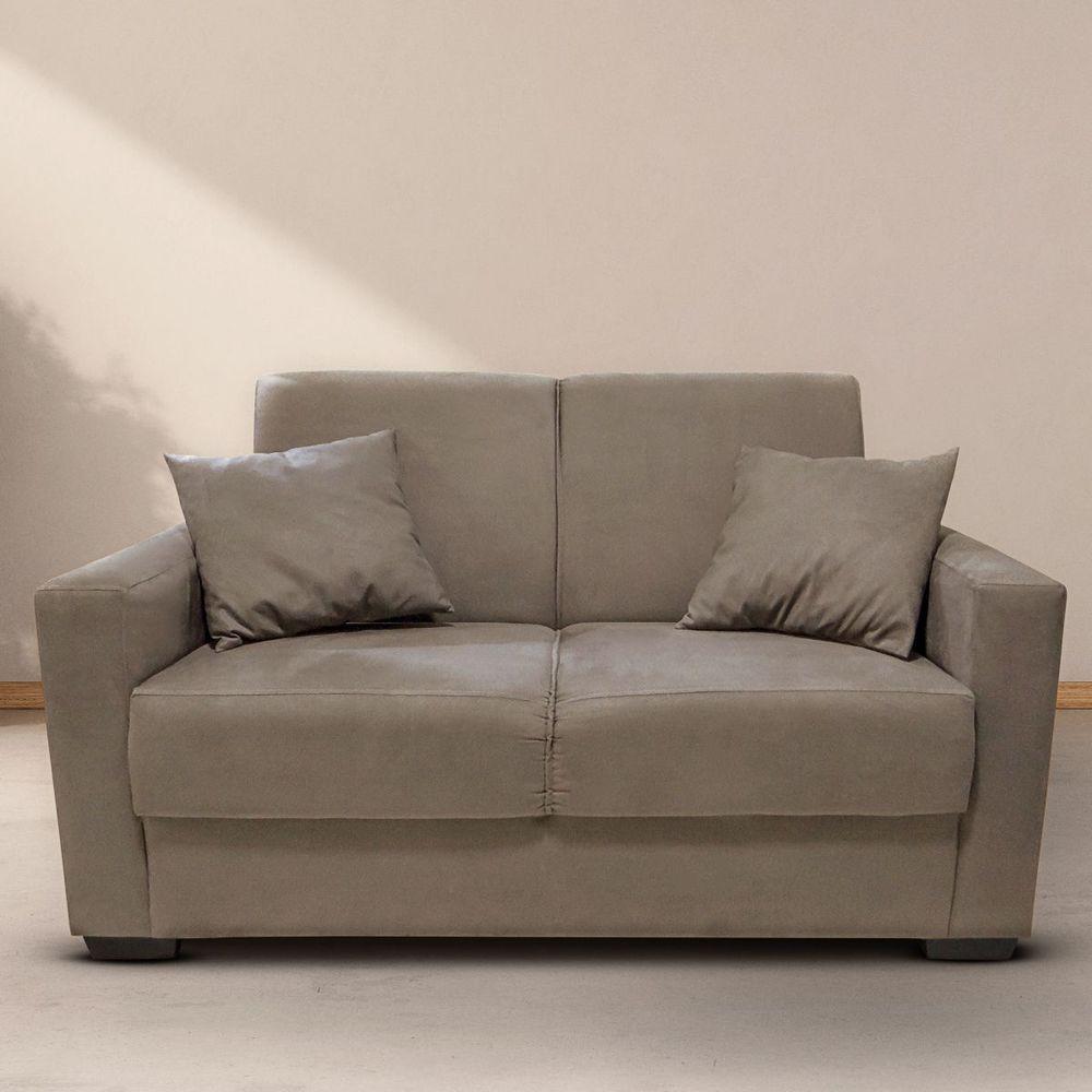 Sofá Estofado 2 Lugares Sala Estar Recepção Mariana Suede capuccino - 1