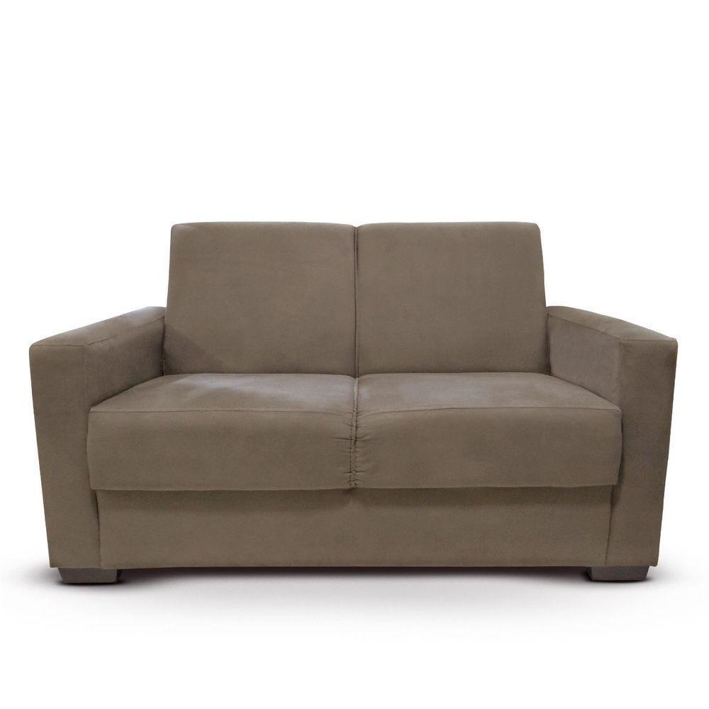 Sofá Estofado 2 Lugares Sala Estar Recepção Mariana Suede capuccino - 2