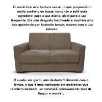 Sofá Estofado 2 Lugares Sala Estar Recepção Mariana Suede capuccino - 5