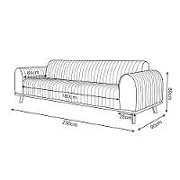 Sofá Living átila 2,30m 4 Lugares Em Veludo Preto