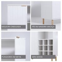 Aparador Bar Adega + Cristaleira Ditália R-633 E-964 Branco - 10