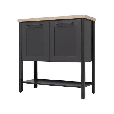 Aparador Buffet Ditália 2 Portas Com Tampo Bn-02 Preto