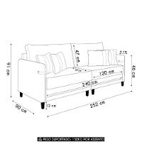 Sofá 4 Lugares Living 252cm Pé Madeira Zoe Sintético Camel Z08 - Mpozenato