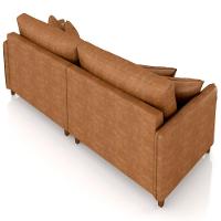 Sofá 4 Lugares Living 252cm Pé Madeira Zoe Sintético Camel Z08 - Mpozenato - 6