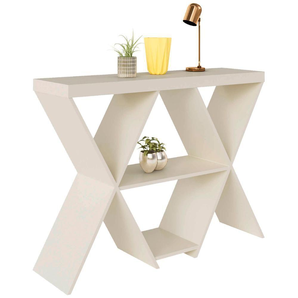 Aparador Sala De Estar 110cm 1 Prateleira Jhonny Off White A09 - Mpozenato - 2