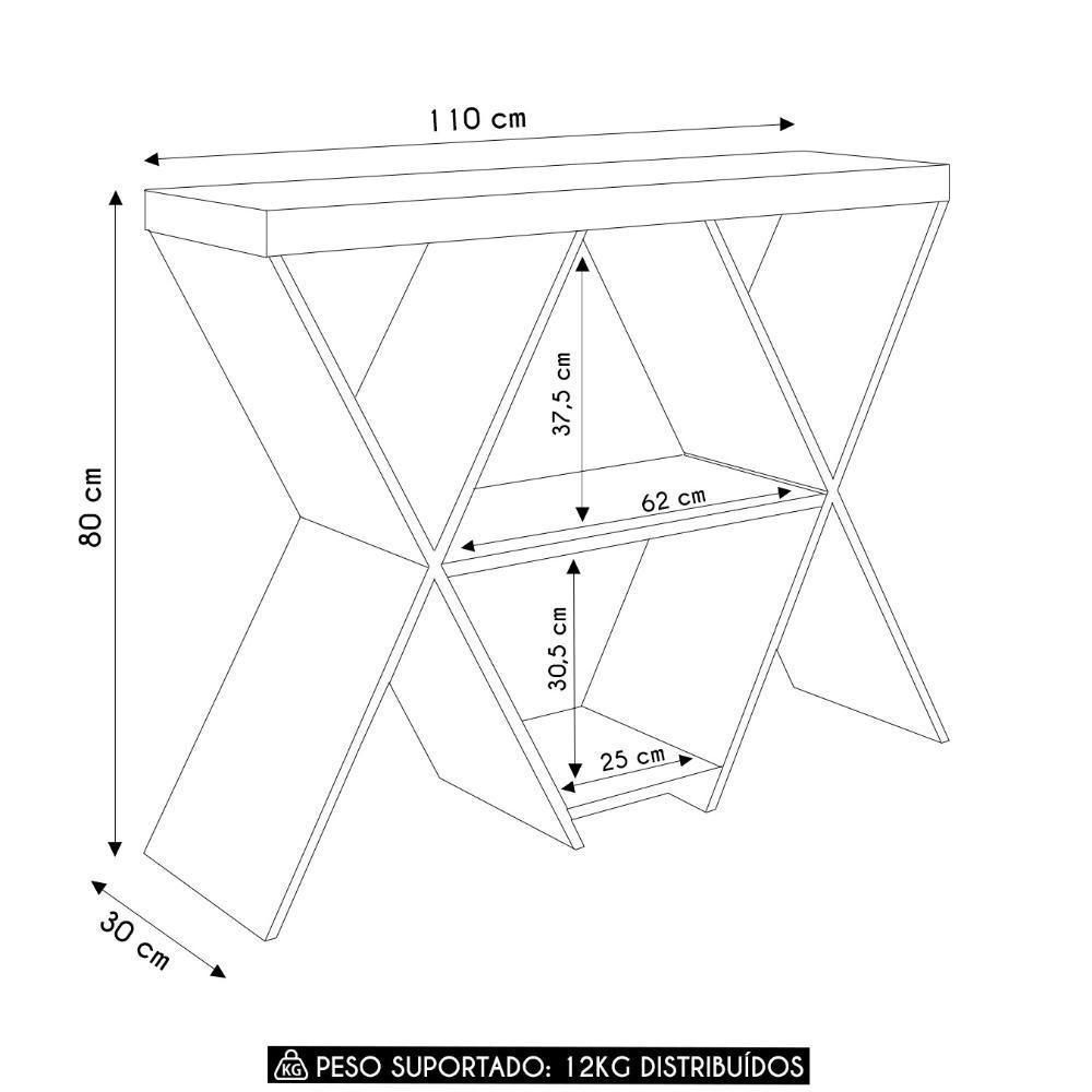 Aparador Sala De Estar 110cm 1 Prateleira Jhonny Off White A09 - Mpozenato - 4