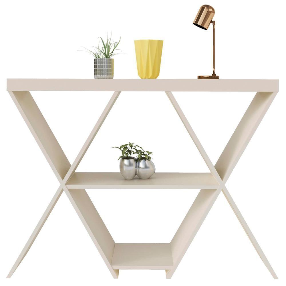 Aparador Sala De Estar 110cm 1 Prateleira Jhonny Off White A09 - Mpozenato - 6