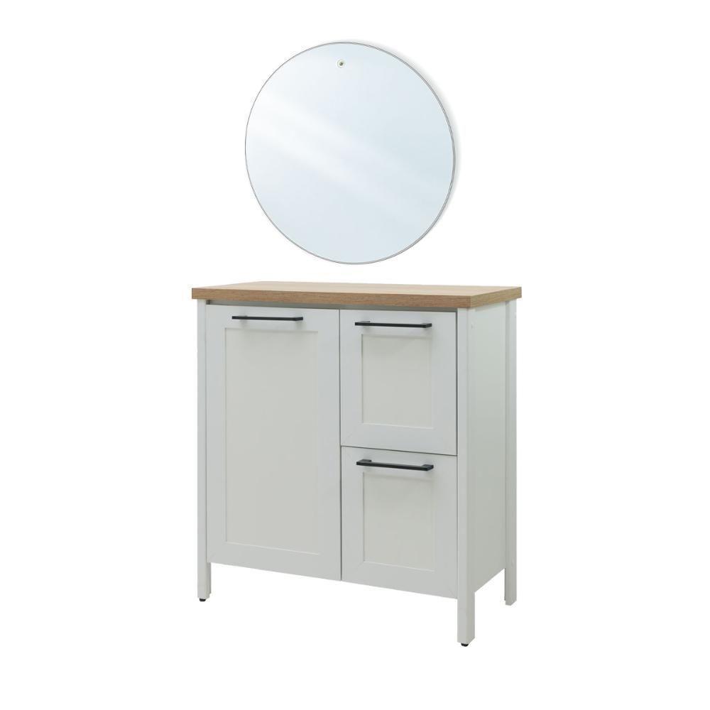 Aparador Buffet Ditália Com Tampo + Espelho Bn-01 Cinza - 1