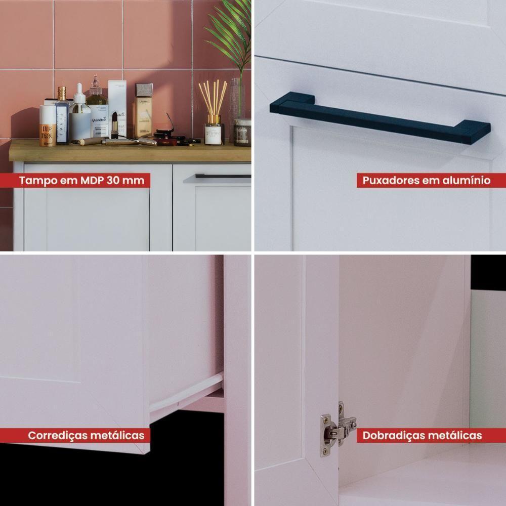 Aparador Buffet Ditália Com Tampo + Espelho Bn-01 Cinza - 8