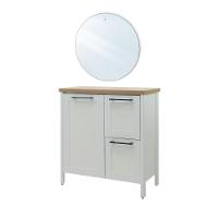 Aparador Buffet Ditália Com Tampo + Espelho Bn-01 Cinza - 1