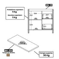 Aparador Buffet Ditália Com Tampo + Espelho Bn-01 Cinza