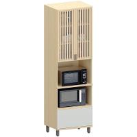 Paneleiro Cozinha Torre Quente Ripado Pierre Carvalho/cinza L01 - Mpozenato - 1