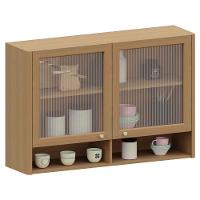 Armário De Cozinha 120cm 2 Portas Com Vidro Marina Freijó L01 - Mpozenato - 1