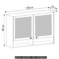 Armário De Cozinha 120cm 2 Portas Com Vidro Marina Freijó L01 - Mpozenato
