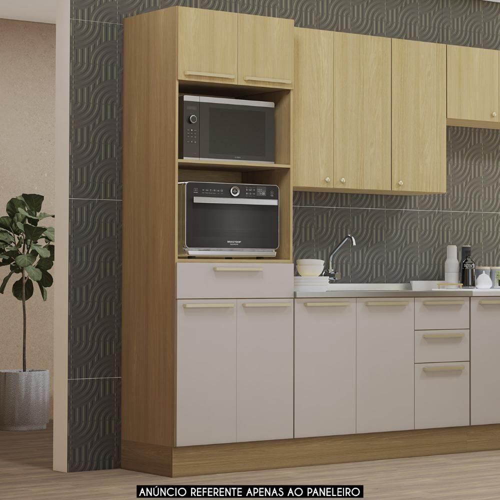 Paneleiro Cozinha Torre Quente 70cm Mirella Freijó/cinammon L01 - Mpozenato - 2