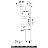 Paneleiro Cozinha Torre Quente 70cm Mirella Freijó/cinammon L01 - Mpozenato