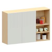 Armário De Cozinha 120cm 2 Portas Pierre Carvalho/cinza L01 - Mpozenato - 1