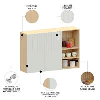 Armário De Cozinha 120cm 2 Portas Pierre Carvalho/cinza L01 - Mpozenato - 3