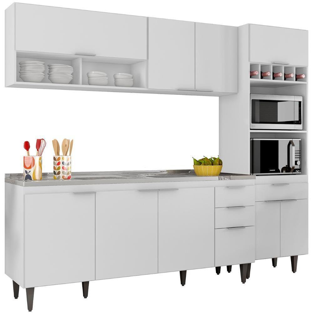 Armário De Cozinha Cp02 Com Pia 180cm Pérola Z34 Branco - Mpozenato - 2