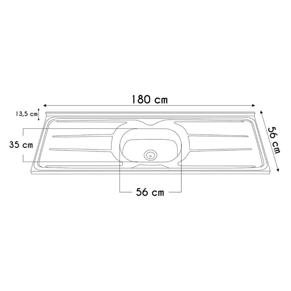 Armário De Cozinha Cp02 Com Pia 180cm Pérola Z34 Branco - Mpozenato - 5