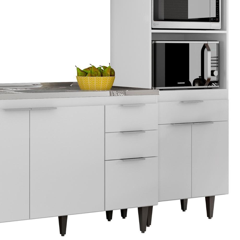 Armário De Cozinha Cp02 Com Pia 180cm Pérola Z34 Branco - Mpozenato - 7