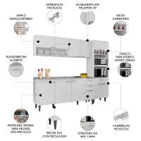 Armário De Cozinha Cp02 Com Pia 180cm Pérola Z34 Branco - Mpozenato - 3