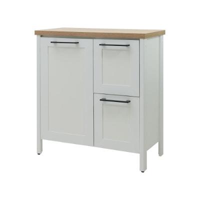 Aparador Buffet Ditália 1 Porta 2 Gavetas Com Tampo Bn-01 Cinza
