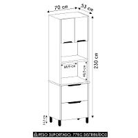 Paneleiro De Cozinha Torre Quente 70cm Marina Cinammon L01 - Mpozenato