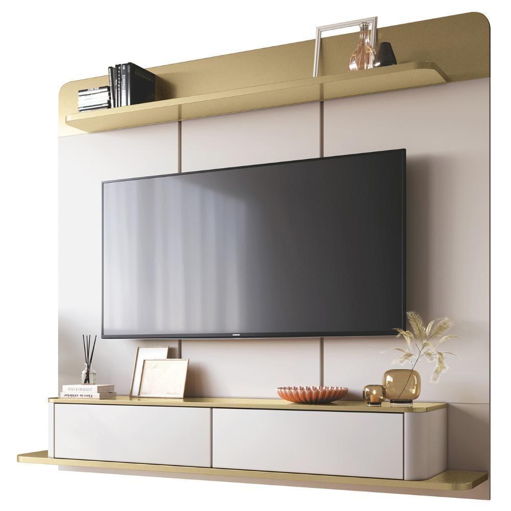 Painel Tv 70 Pol 180cm Bancada Suspensa Gava Off/champanhe H01 - Mpozenato - 1