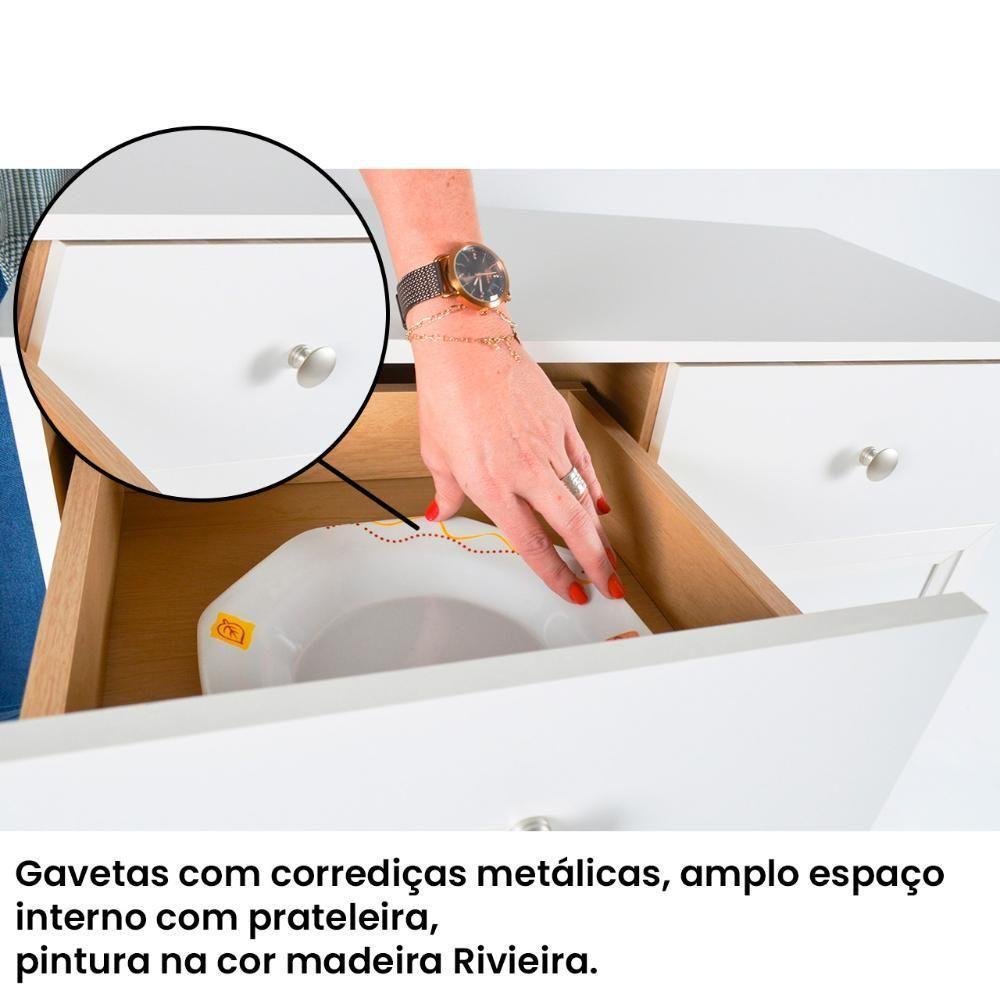 Aparador 2 Gavetas 2 Portas + Cristaleira Ditália 2 Portas R-629 E-957 Branco - 10