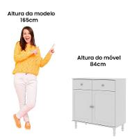 Aparador 2 Gavetas 2 Portas + Cristaleira Ditália 2 Portas R-629 E-957 Branco - 5