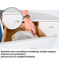 Aparador 2 Gavetas 2 Portas + Cristaleira Ditália 2 Portas R-629 E-957 Branco - 10