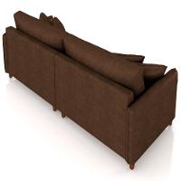 Sofá 4 Lugares Living 252cm Pé Madeira Zoe Sintético Marrom Z08 - Mpozenato - 6