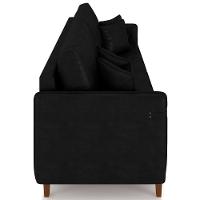 Sofá 4 Lugares Living 252cm Pé Madeira Zoe Sintético Preto Z08 - Mpozenato - 7