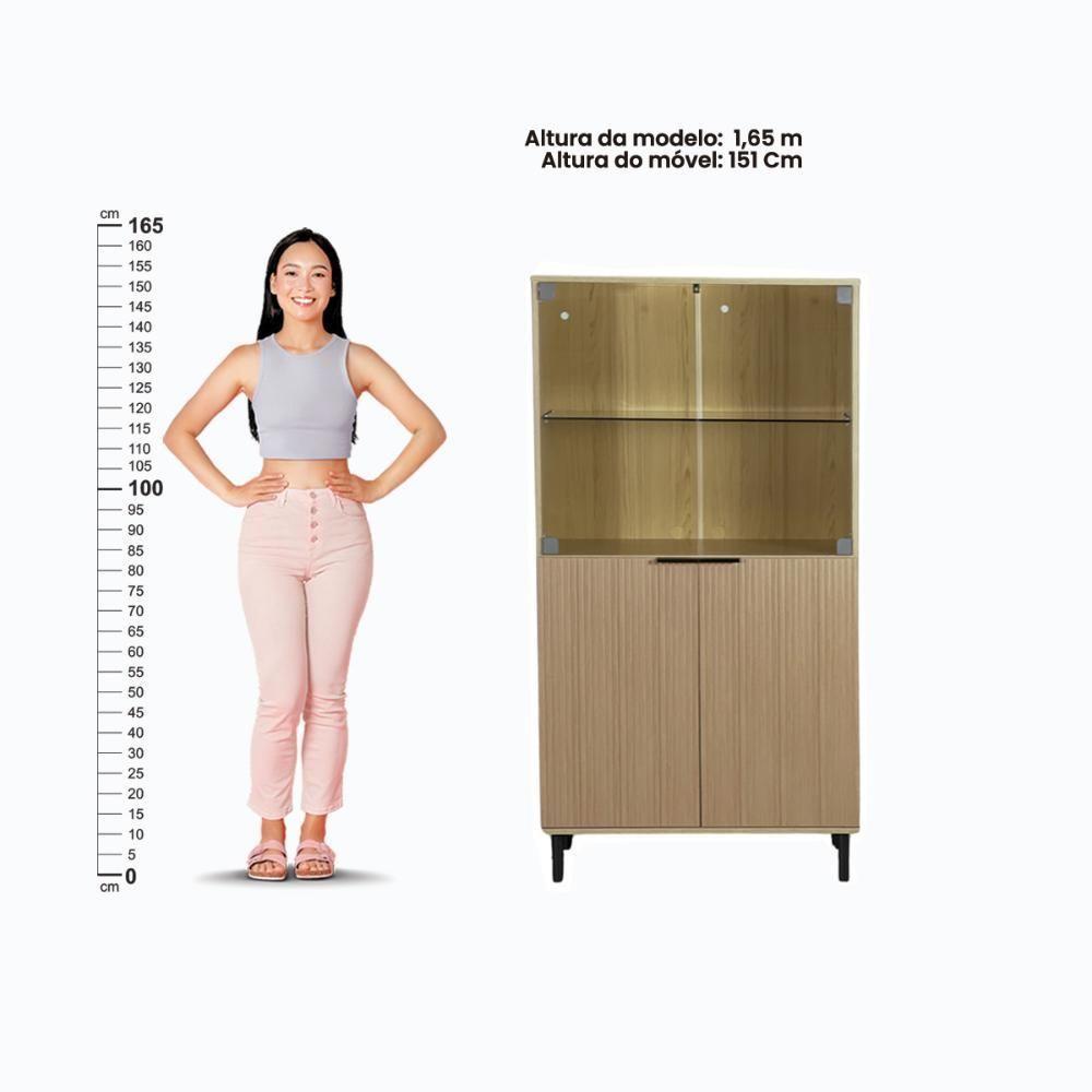 Aparador Bar Adega + Cristaleira Ditália R-633 E-964 Riviera - 5