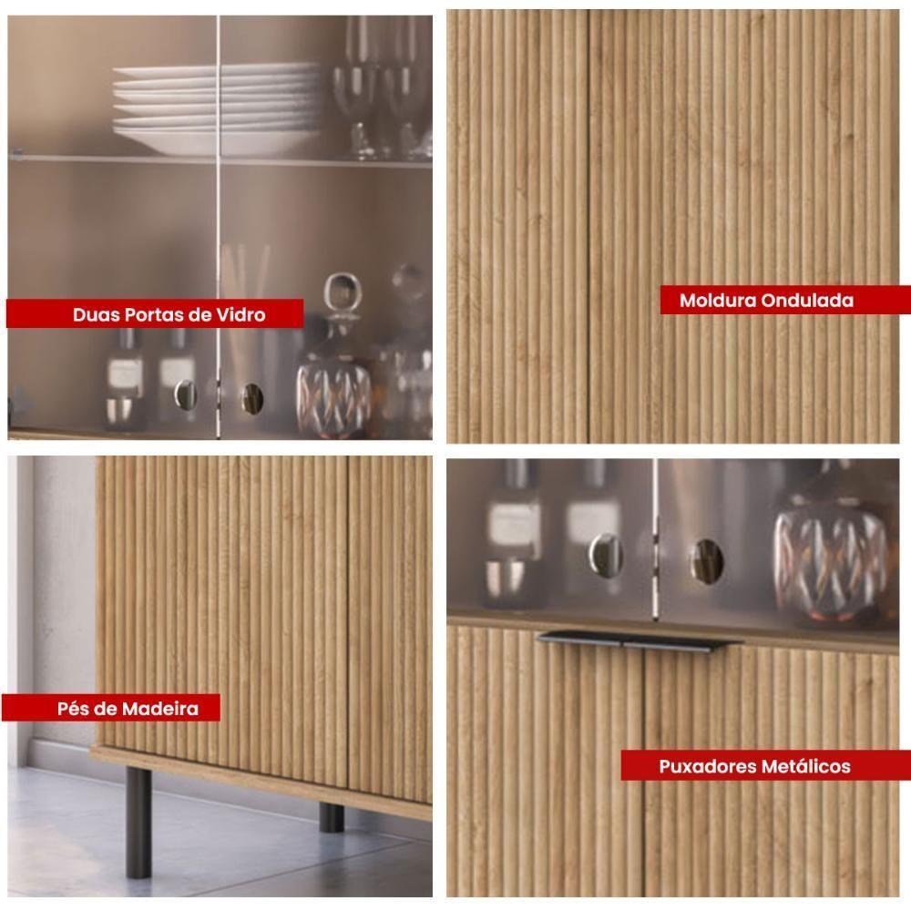 Aparador Bar Adega + Cristaleira Ditália R-633 E-964 Riviera - 10