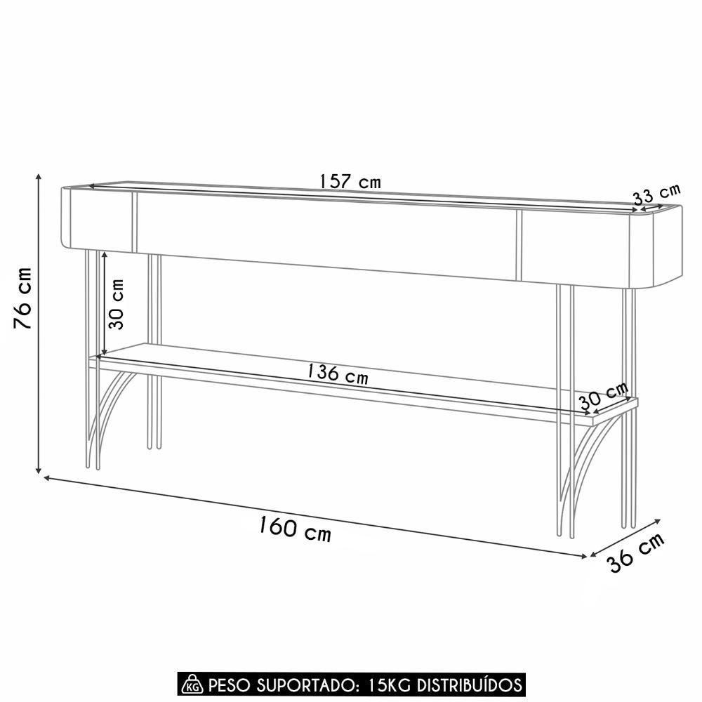 Aparador Para Sala De Estar Pés De Aço Gianni Off/champanhe H01 - Mpozenato - 4