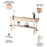 Aparador Para Sala De Estar Pés De Aço Gianni Off/champanhe H01 - Mpozenato - 3