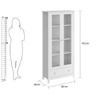Cristaleira 2 Portas 1 Gaveta Ditália E-954 Branco - 5