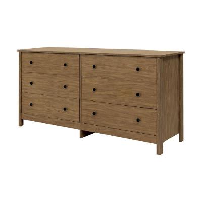 Cômoda Dm-221 Diamond 6 Gavetas MDF com Puxadores Metálicos Marrom Fosco
